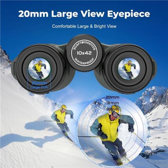 10X42 HD Binoculars for Adults with Phone Adapter, High Power Binoculars - Picture 4 of 8